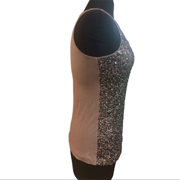 Express Tan Sequin Front Tank Top Size S - Picture 6 of 10